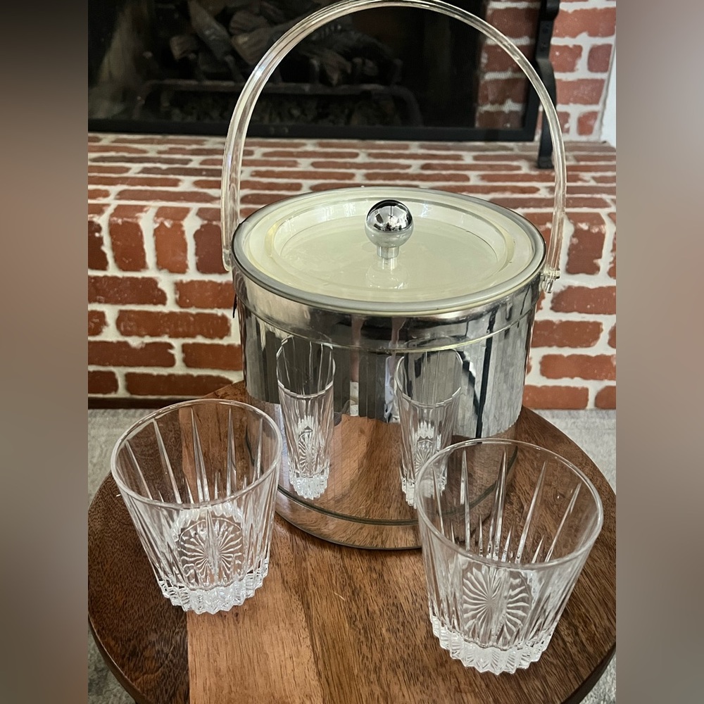 Vintage MCM Silver Georges Briard ice bucket